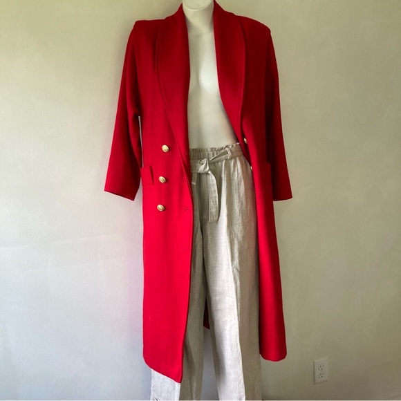 Basile | Vintage Wool Double Breasted Button Down Trench Coat - Picture 1 of 10